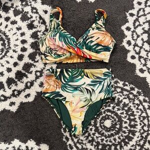 Women sunsets amber oasis elsie top high waist fold over bottom bikini  34G M